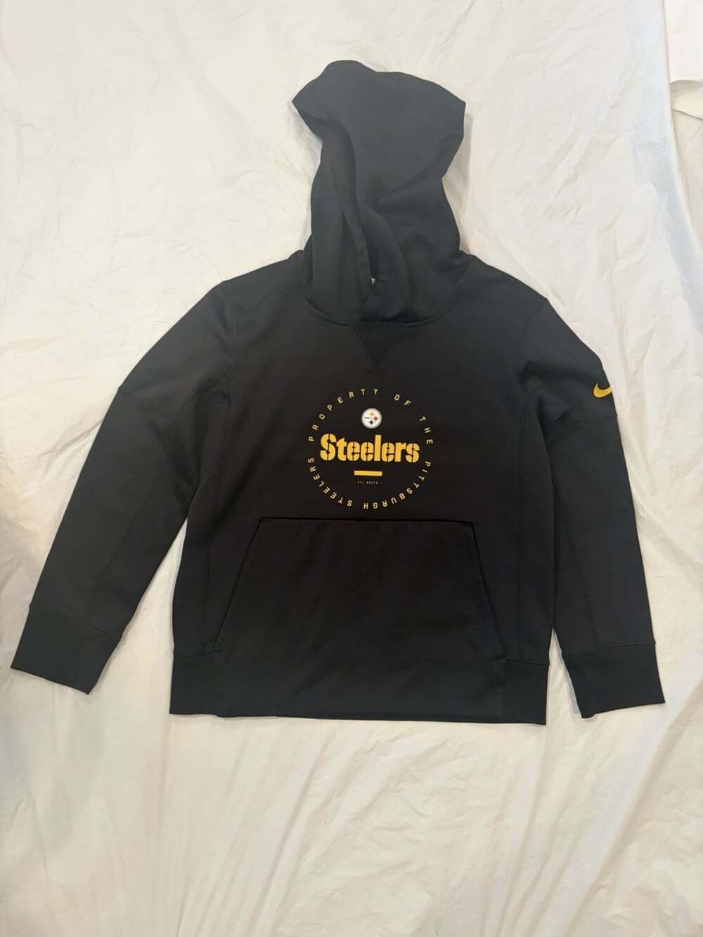 Nike Pittsburgh Steelers Sweatshirt Boys Small (8) Black Football Hoodie